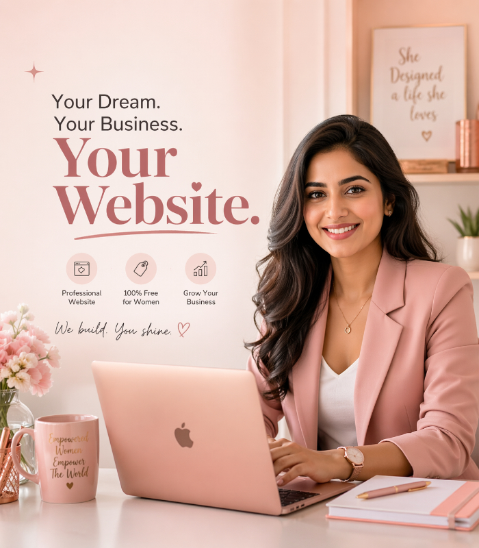 Women entrepreneur with professional website